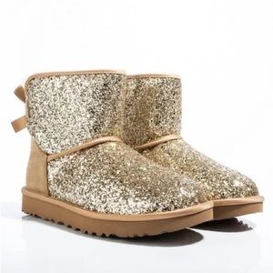 New Gold Uggs Classic Mini Bow Cosmos 10